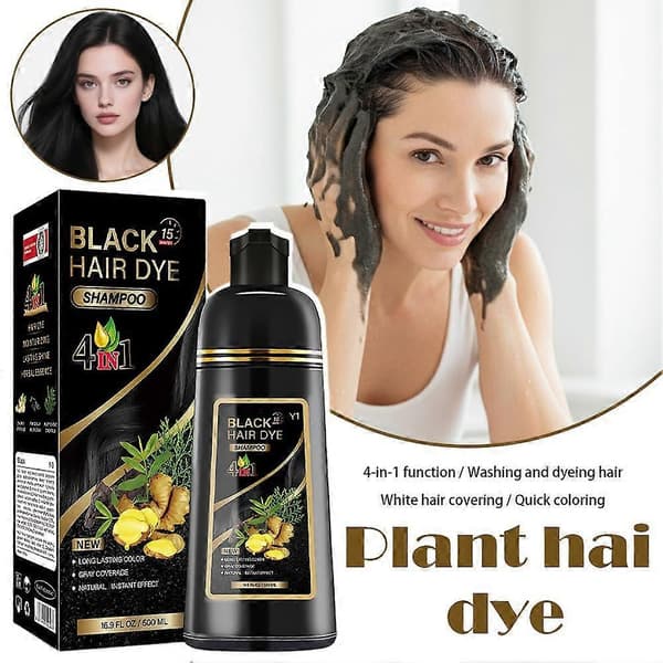 Sort Hårfarve Shampoo - 4-i-1 Øjeblikkelig Farve & Urtepleje DEEP COFFEE