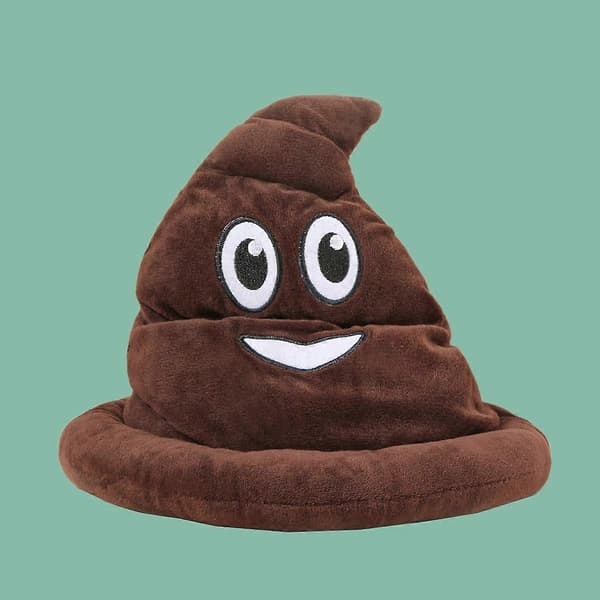 Lortehat til mænd, brun, one size, smiley, tilbehør, temafest