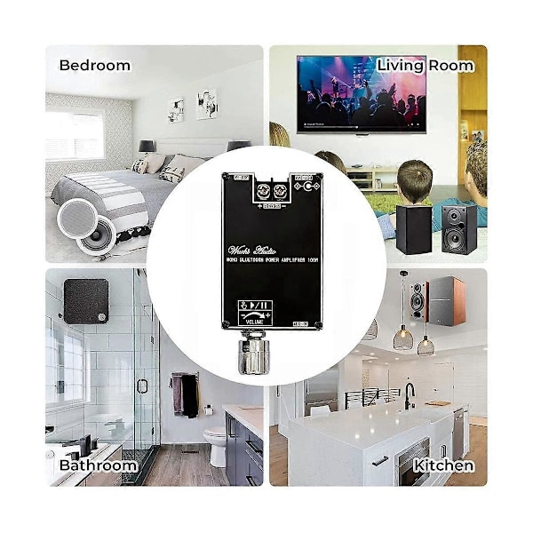 Mono 100W Bluetooth Ljudförstärkarkort med TWS Box Funktion TPA3116D2 BT5.1 Stereo Ljudmodul
