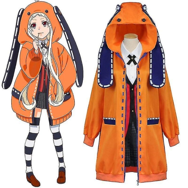 Hurtig Forsendelse Komplet Sæt Kakegurui Jabami Yumeko Saotome Meari Japansk Skolepigeuniform Kostume Voksen Barn Pige Runa wig Kid 130cm