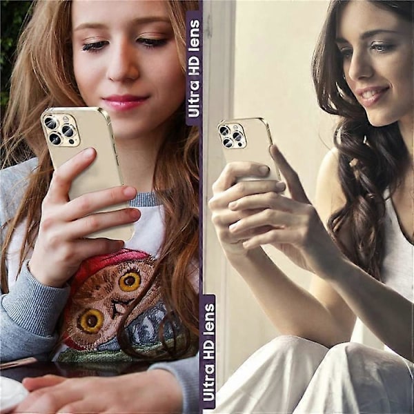 Yhteensopiva iPhone 16 Pro / 16 Pro Max Glitter Kameran Linssinsuoja Metallirengas+Karkaistu Lasi Puhelimen Linssinsuoja Gold