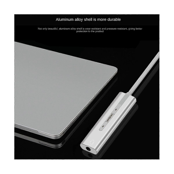 USB Eksternt Lydkort USB3.0 Til 3.5mm Jack Audio Mikrofon Hodetelefon Adapter for PC Laptop Lydkort Sølv