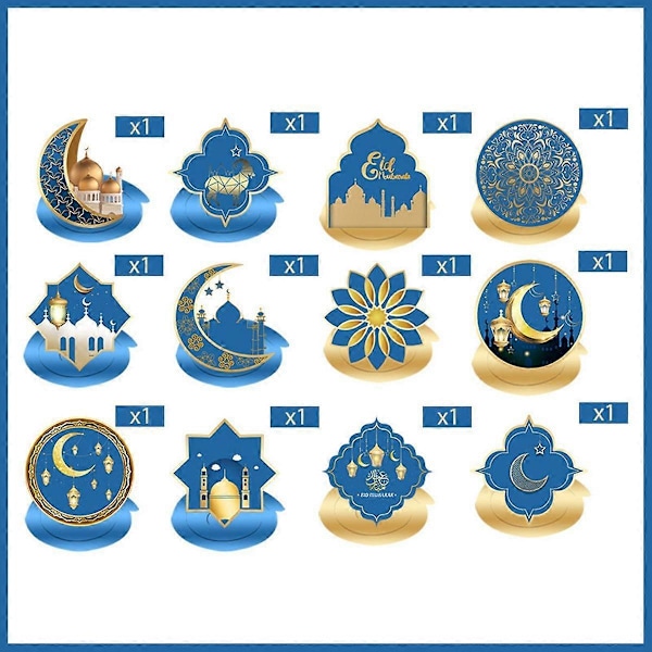 Eid Ramadan -teemajuhlien spiraaliriipus, kuun ja tähden koristelu, kakkulippu Ramadan-juhlatarvikkeisiin