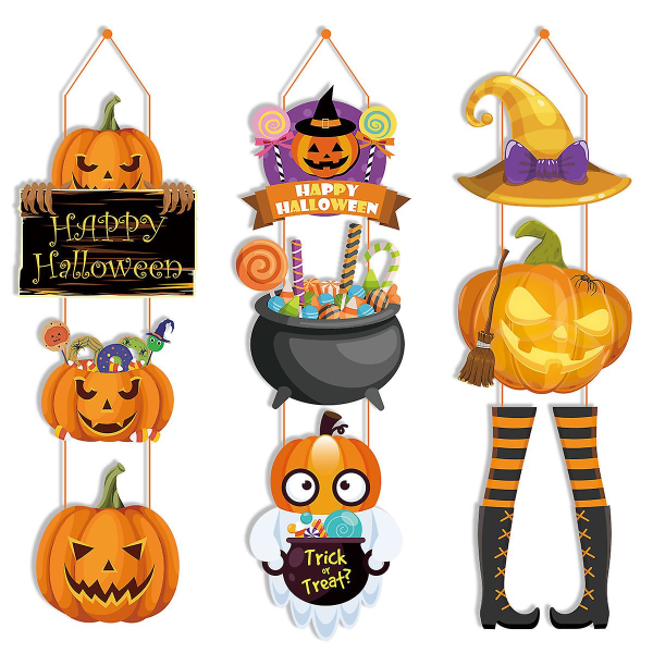 Halloween Aavekasvo Kurpitsa Ovenripustukset Hyvää Halloweenia 2023 Kodin Sisustus Noitahattu Karkki Vai Kepponen Ovimerkin Riipus H