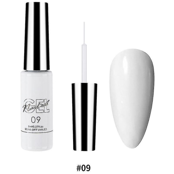 2kpl Nail Art Gel Drawing Liner Kynä Kynsien maalaus Geelilakat Polish Nail Art Gel Tee itsellesi Nail Art Uusi 9