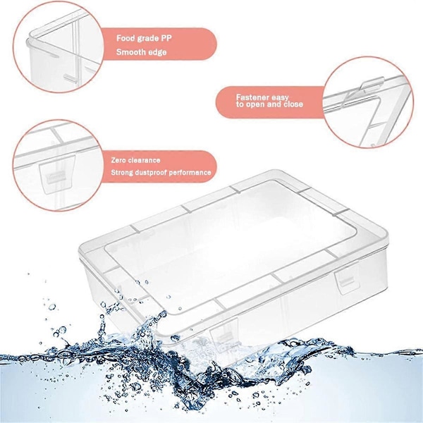 Liten Pärlorganisatorlåda, 13 Delar Plastförvaringsfodral Mini Transparenta Pärlförvaringsbehållare Lådor med Gångjärnslock