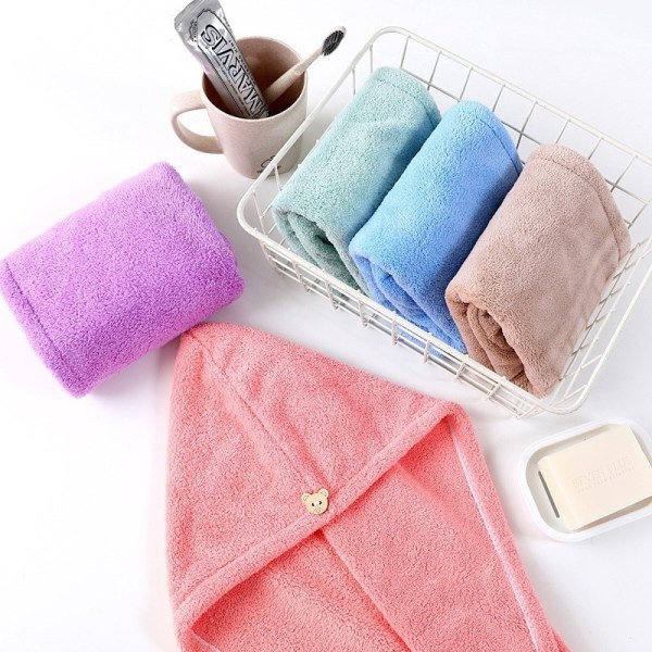 Hårhåndklehatt for kvinner, hurtigtørkende mikrofiberhåndklehette, badehodeplagg, solid håndklehette, superabsorberende turbanhårhåndkle purple
