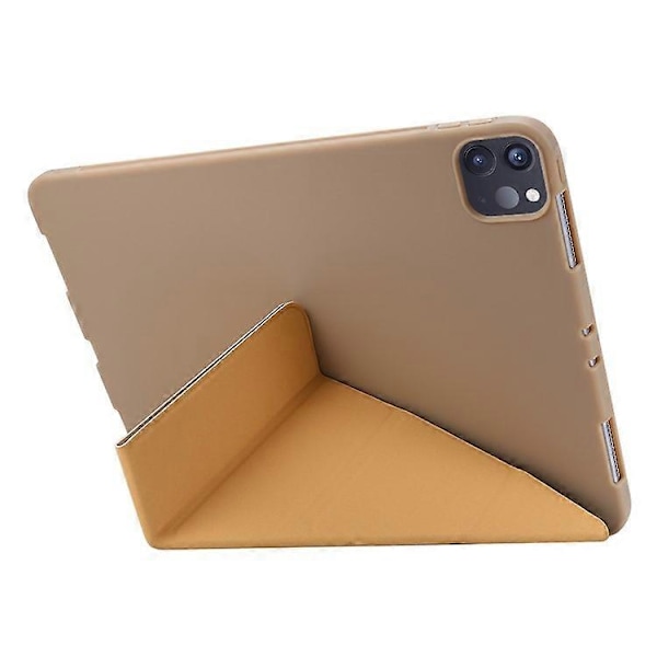 Kompatibelt Fodral för iPad Pro 13 (2024) Origami Ställ PU Läder+Silikon Tablet Skydd Champagne
