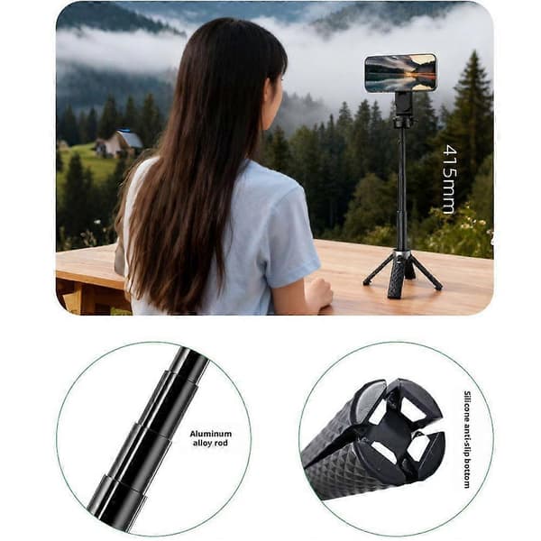 Universal udtrækkelig Bluetooth trådløs selfie-stick stativ foldbar til iPhone white