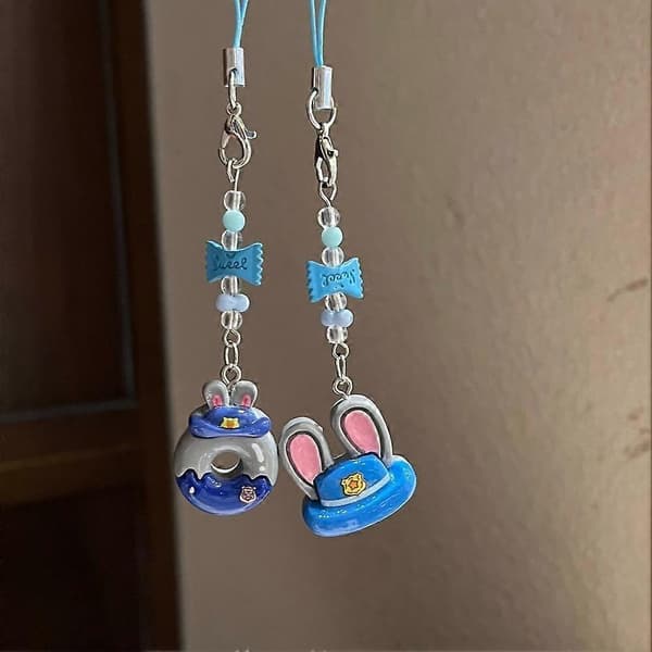 Zootopia Judy Nick Candy Charm Nøglering Taske Telefonrem Par Gave til Piger Hat Judy