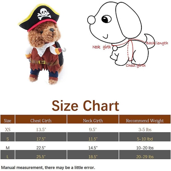 Hunden Forvandles Til Et Piratkostume Nyt Halloween Kæledyrskostume l
