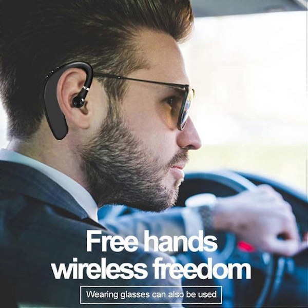 Bluetooth Headset Vanntett Støyreduserende Håndfri Ultralett Enkelt Øre Mobiltelefon Headset for Sport Kjøring