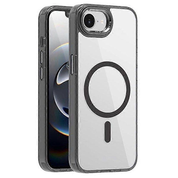Kompatibelt deksel for iPhone 16e TPU+PC Transparent Magnetisk Telefondeksel Black