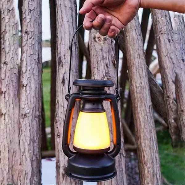 Solar Camping Lantern Bærbar Camping Lantern Atmosfærelys Utendørs Telt Retro Lantern