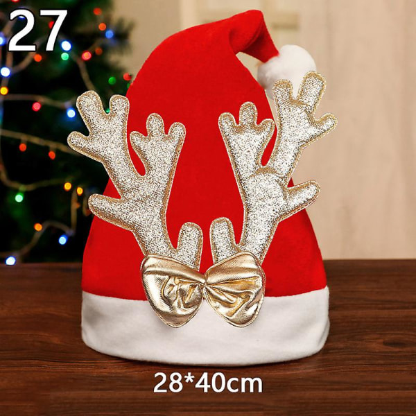 Nya Julhattar Vuxna Barn Kostym Tomte Snögubbe Ren Festivalhatt Ornament För Navidad Nyårspresenter 27 28*40cm