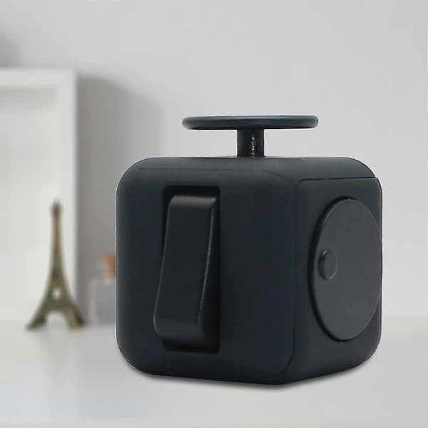 Fidget Cube Stress Ångest Tryckavlastande Leksak För Vuxna Barn, Avkopplande Black