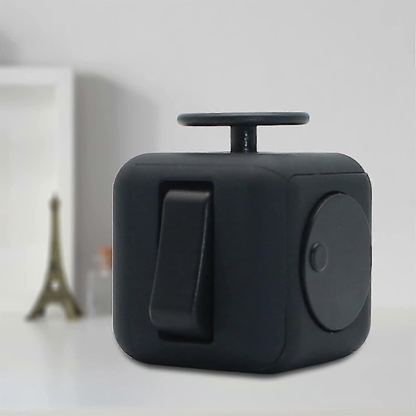 Fidget Cube Stress Angst Trykaflastende Legetøj Til Voksne Børn, Afslappende Black