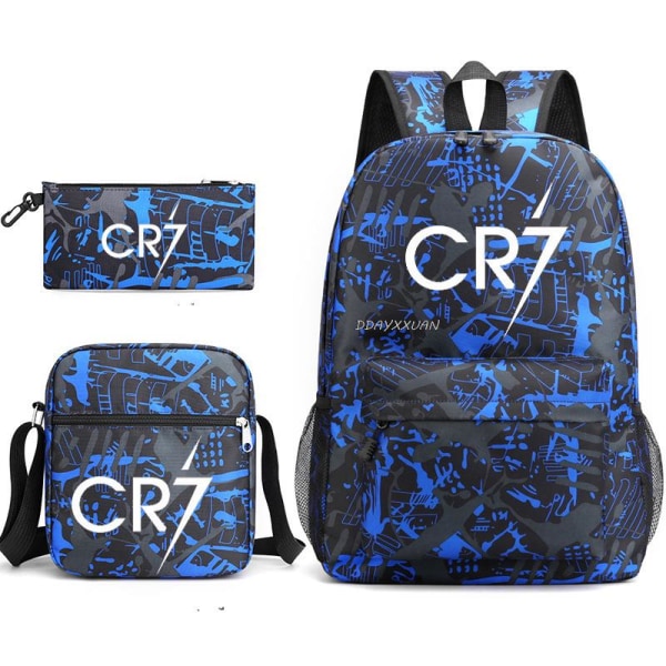 Fotball Messi Unisex Skolesekk Student Ryggsekk Gray