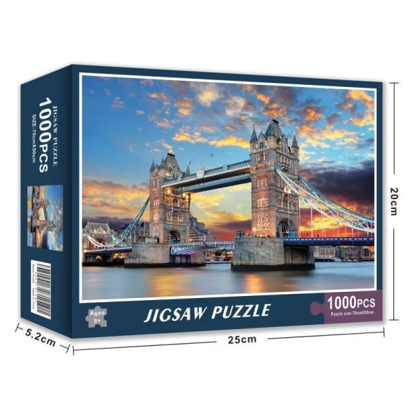 Pussel för 1000 bitar Papperspussel Pedagogisk Intellektuell Dekomprimering DIY Pusselspel Leksaker Present London Tower Bridge
