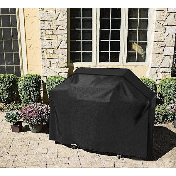 145*61*117Cm Grillöverdrag, Vattentätt Gasgrillöverdrag Svart 210D