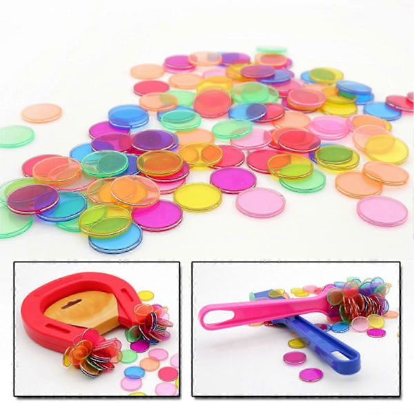 Magnetisk Stang Metal-Ring Bingo Chips Børn Videnskab Eksperiment Pædagogisk Legetøj KAESI-Good