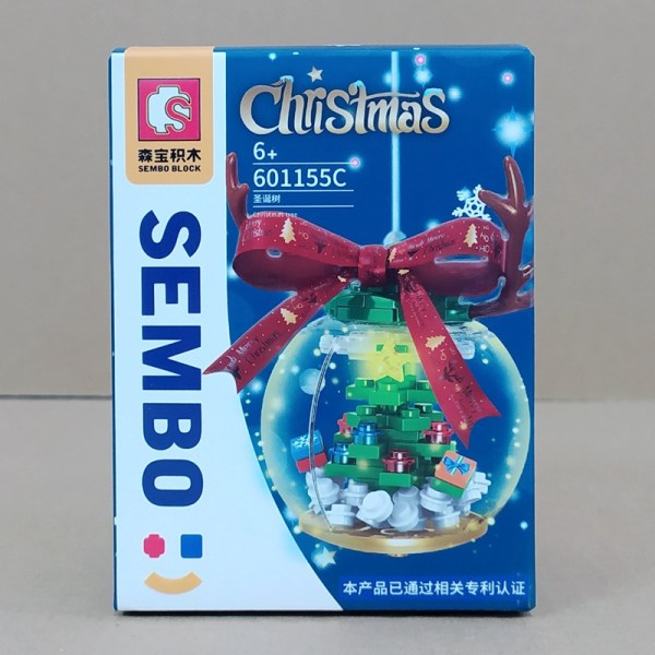 Senbao byggeklodser Christmas Snowman Crystal Ball Blind Box Gingerbread Man Børnejulegave julegave