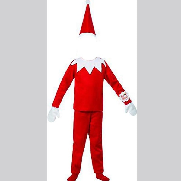 Barn Alvdräkt Vuxen Alvdräkt Röd Nyår Cosplay Festklänning Familj Halloween Julfest Finklänning Set male 110 cm