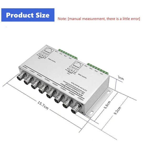 8-KANAVAINEN UTP 720P/1080P HD Passiivinen Video Balun Lähetin-Vastaanotin, BNC - Cat5/5E