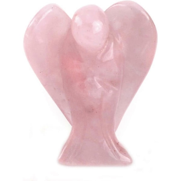 Naturlig Rosenkvarts Krystal Lomme Værgeengel, 1.5\" Reiki Healing Gave