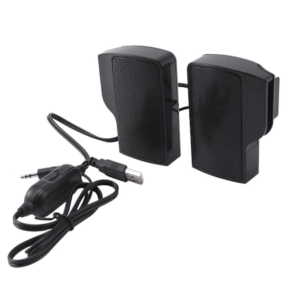 Clip-on USB højttaler til bærbar PC Desktop Tablet Kablet Stereo Højttaler Linjekontrol Lyd