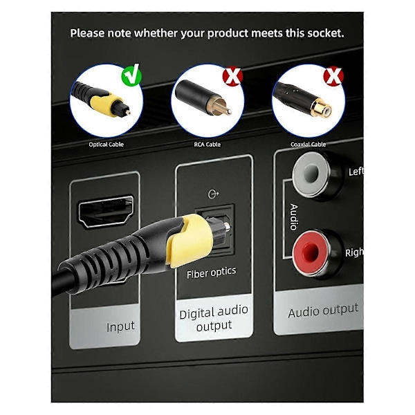 Digital Fiber til Hunnkabel med USB Strømkabel for TV, Dekoder, DVD Blu-Ray og Annet Utstyr