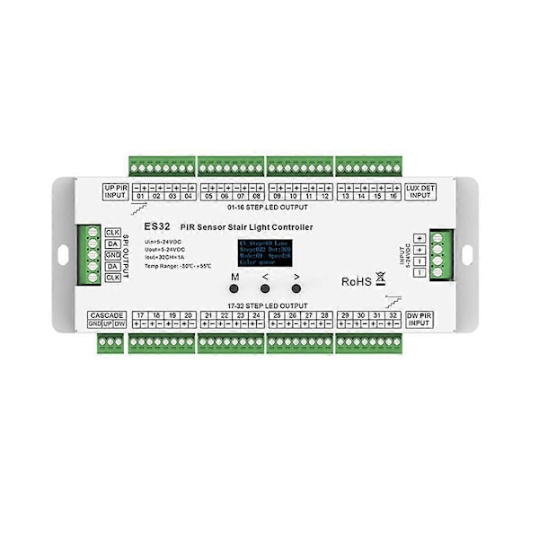 32CH ES32 PIR Sensor Trappelys Controller Infrarød Induktiv Kontakt Trappelampe Kontrol
