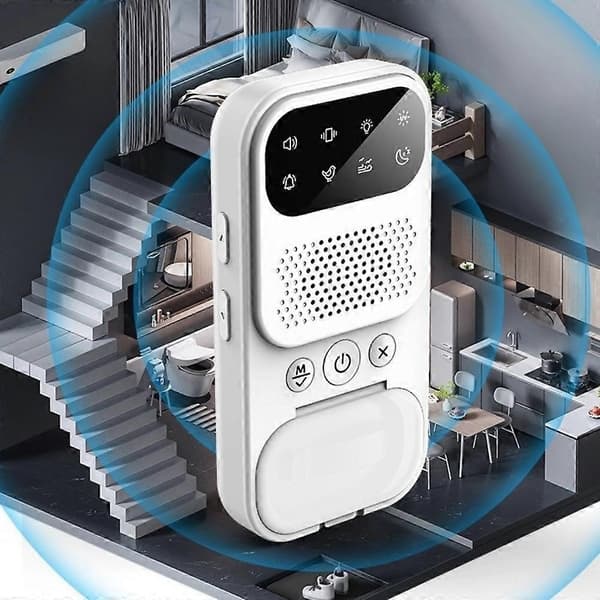 Multifunktionel sengevædningspåmindelsesenhed Hvid støj UV-tilstand Sengevædningsalarm Stærk vibration Trådløs sensor White