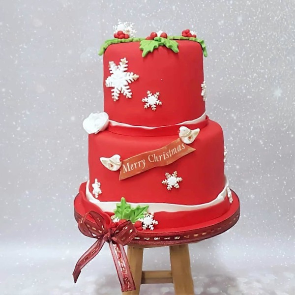 6 stk./sett Jul Kristtornblad Stempelkutter, Kristtornblader Fondantform Kakeform Julefest Kake Cupcake Gum