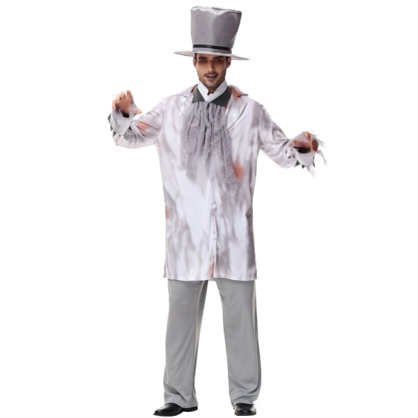 Halloween kostume horror korset grå vampyr brud maskerade cosplay zombie jakkesæt Adult man S