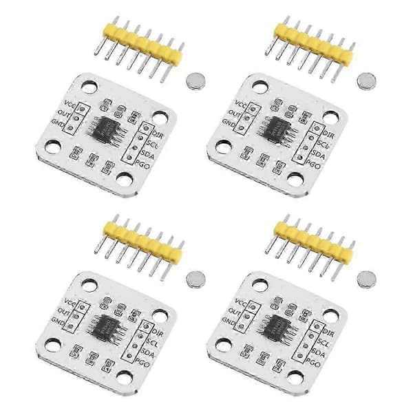 4 st AS5600 Magnetisk Encoder Magnetisk Induktionsvinkelmätningssensor Modul 12Bit Hög PrecisioVit SZRH A-YH