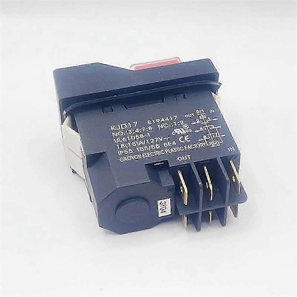 KJD17 6-polig elektromagnetisk start tryckknappsbrytare 18A AC127V IP55 Vattentät säkerhetsutrustning