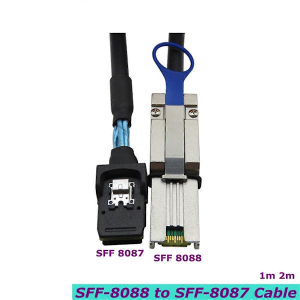Bedste Kvalitet To Farver Mini SAS 26P SFF-8088 til SFF-8087 36P Direkte Tilslutning Kobberkabel Understøtter 12G