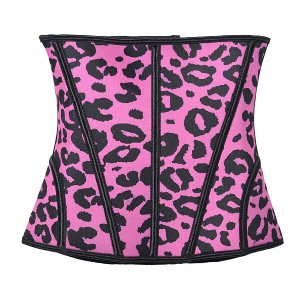 Kvinner Slanking Midje Trening Under Bust Korsett Stramming Shapewear Pink-leopard XS