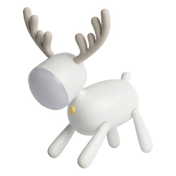 Jul Älg LED Bordslampa USB Laddning Nattlampa Universell Bordslampa (Vit)