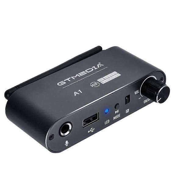 A1 Bluetooth 5.2 Audio Adapter Plug and Play Receiver med 3.5mm & R/L Udgange, U Disk Afspilning, IR