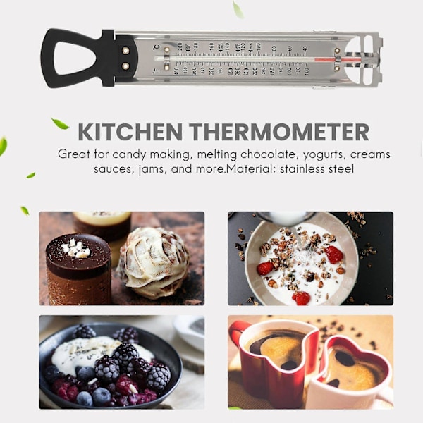 /Jelly/Friteringstermometer, rostfritt stål, med kastrullfäste och snabbreferenstemperatur G