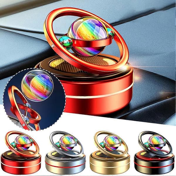 Solar Roterende Aromaterapi Roterende Bildiffuser Dashbordpynt Silver