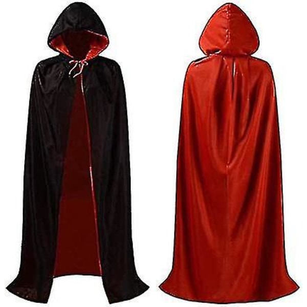 Halloween Kappe Voksen, Sort Hætteklædt Kappe 140cm