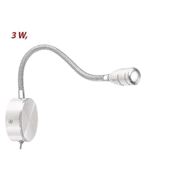 Sengelampe til læsning, fleksibel fokuseringsspot til soveværelse, sengelampe til vægmontering, fastmonteret lampe