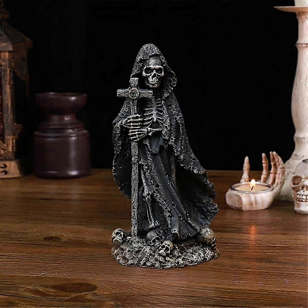 Skelet Figur Ond Grim Reaper Til Halloween Hjemmekontor Indretning Resin Statue Skulptur Ornament B