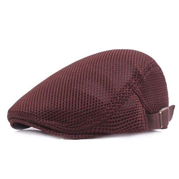 Herre Peaked Cap Flat Cap Beret Kaffe