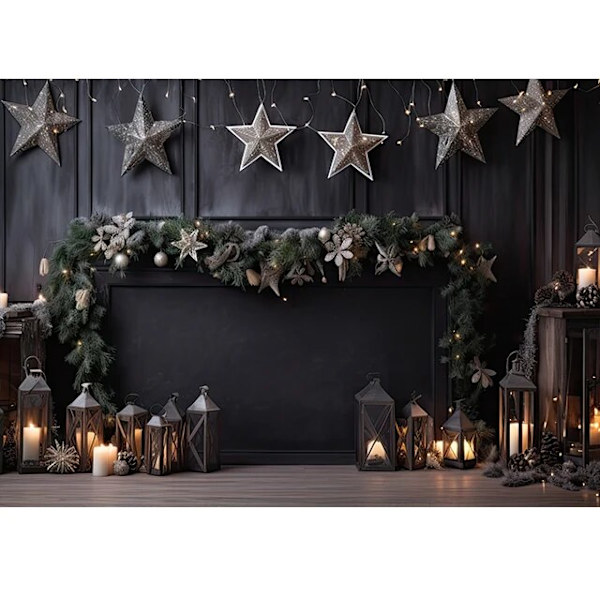 Beenle Julefotografering Bakgrunn Juletre Gave Peis Snøfnugg Familie Selskap Banner Portrett Bakteppe Fotostudio SD-2252 Vinyl 200X150cm