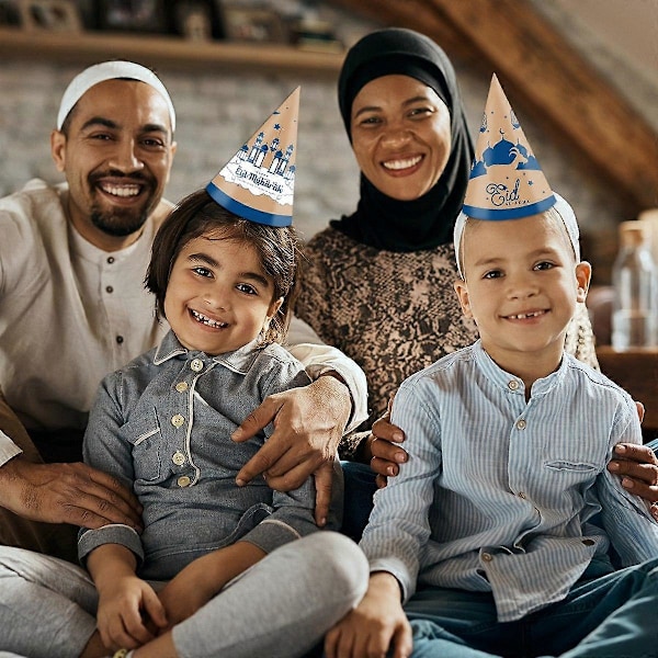 Eid Ramadan Dekoration Tema Fest 3D Papir Hat Måne Stjerne Dekoration til Ramadan Festartikler