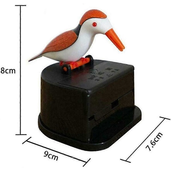 Tandpetshållare Dispenser, Automatisk Fågel Tandpetare Box-Vit, Fågel Hackspett Tandpetare Dispenser